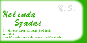 melinda szadai business card